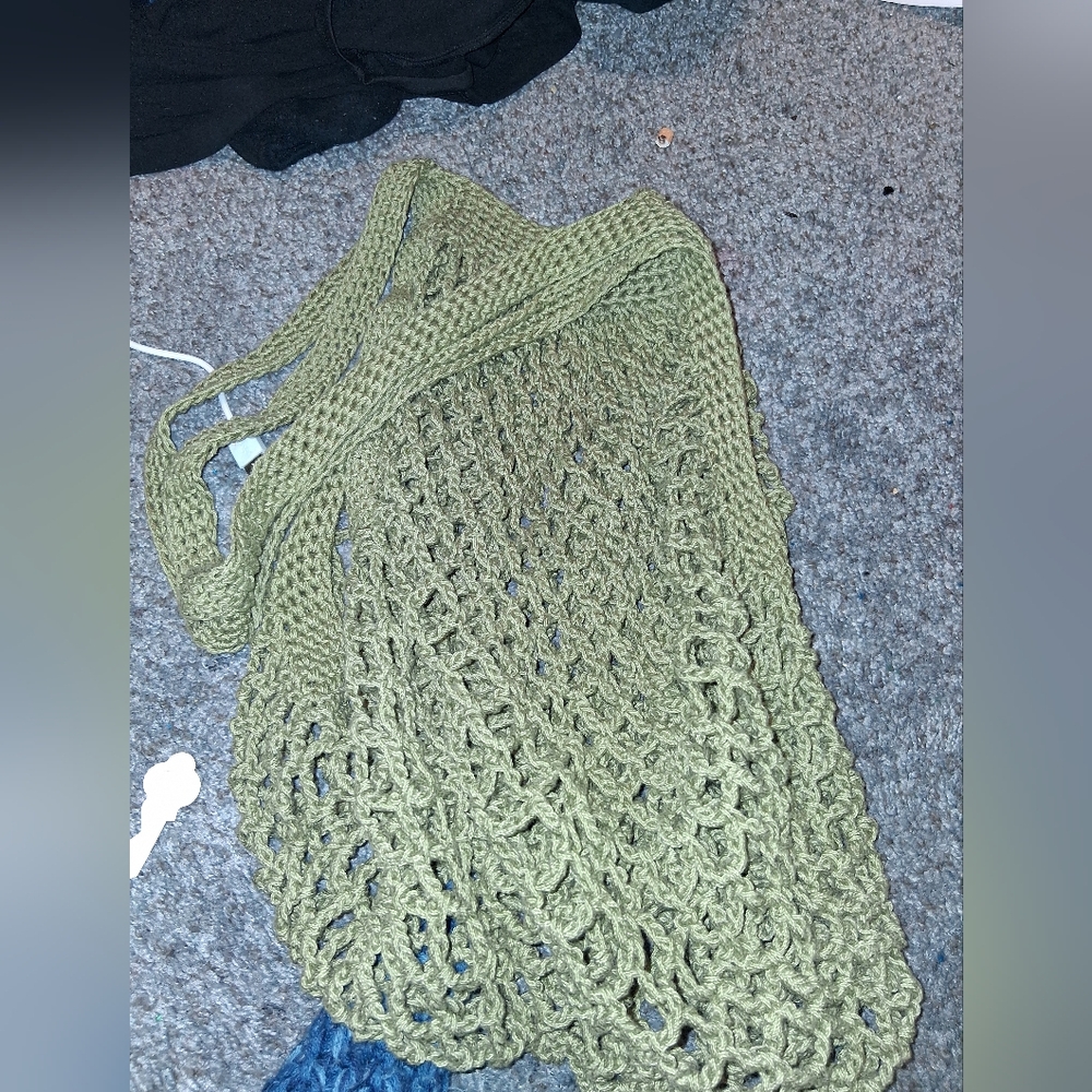 Green Knit Tote Bag Very Roomy Great For Shopping